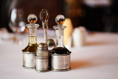 Close-up of wineglass on table