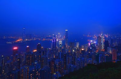 Illuminated city at night