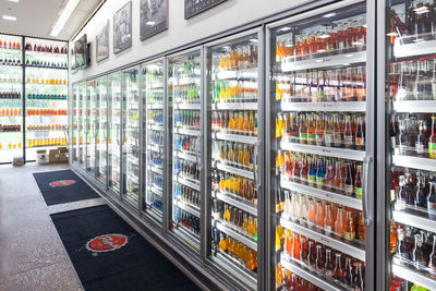 Full frame shot of bottles for sale