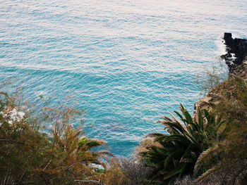 High angle view of sea against sky