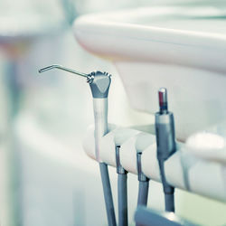 Close-up of dental equipment at clinic