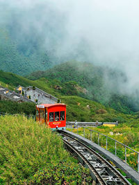 Train on field