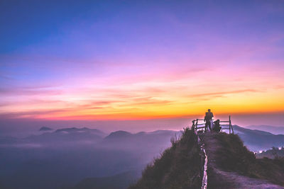 Scenic view of landscape against sky during sunset