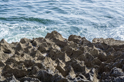 High angle view of beach