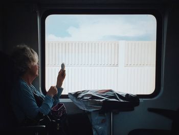 Woman sitting on bench