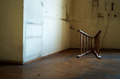 Empty chair on table at home