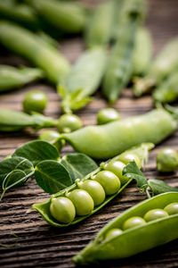 Close-up of green peas