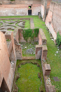 High angle view of old ruins