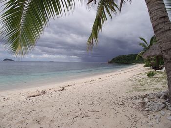 Scenic view of beach against sky