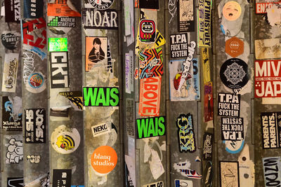 Full frame shot of multi colored pencils in city