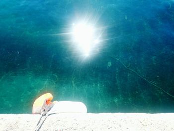 Scenic view of blue sea on sunny day