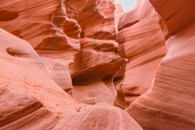 Low angle view of rock formations