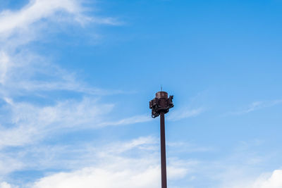 Low angle view of street light against sky