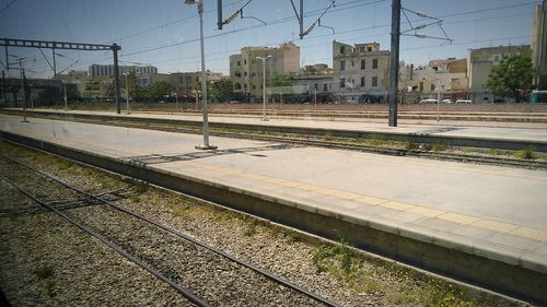 Railroad tracks against sky