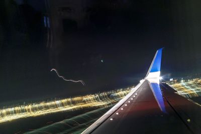 Aerial view of illuminated tunnel