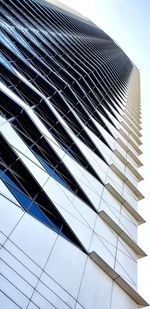 Low angle view of modern building against clear sky