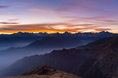 Scenic view of mountains against sky