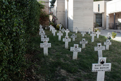 Information sign on cemetery