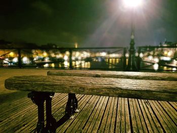 Pier on table at night