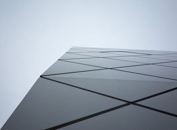 Low angle view of modern building against clear sky
