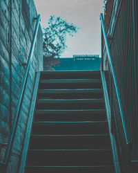 Low angle view of staircase against building