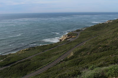 High angle view of sea against sky