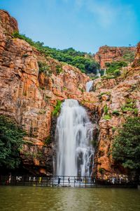 Scenic view of waterfall