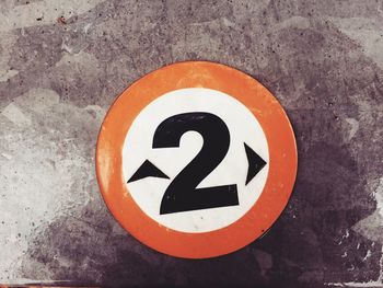 Close-up of road sign