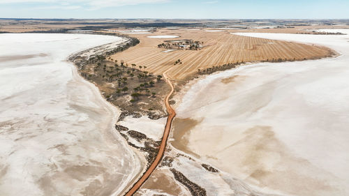 High angle view of beach