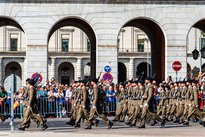 Group of people in front of building