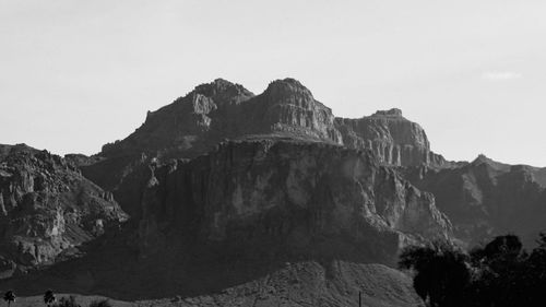 Scenic view of mountains against clear sky