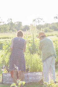 Woman with senior mother in garden, oland, sweden