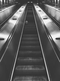 High angle view of escalator