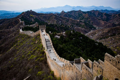 Scenic view of great wall of china