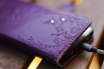 High angle view of coffee on table