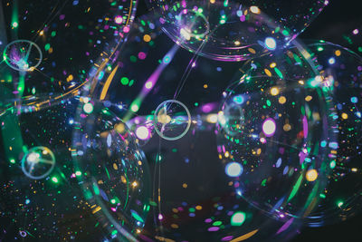 Close-up of illuminated bubbles lights