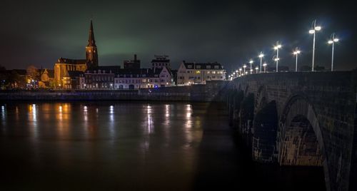 Illuminated city at night