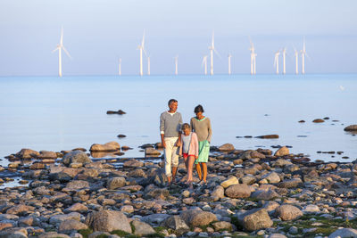 Family at sea, oland, sweden