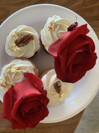 Close-up of roses on table