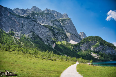 Scenic view of land against sky