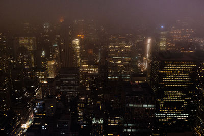 Illuminated cityscape at night