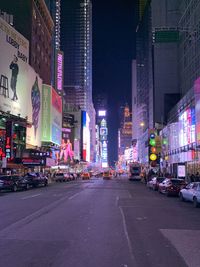 City street and buildings at night