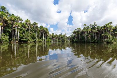 Panoramic view of lake against sky