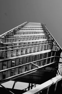 Low angle view of modern building against clear sky