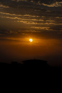 Silhouette landscape at sunset