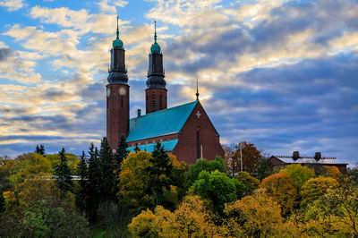 Low angle view of church against sky