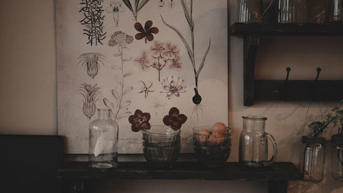 Potted plant on table at home