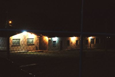 View of illuminated building at night