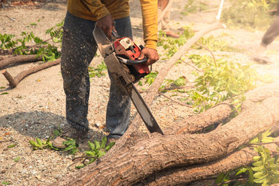 Man working on farm