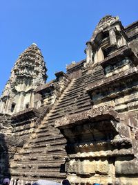 Low angle view of temple against clear sky